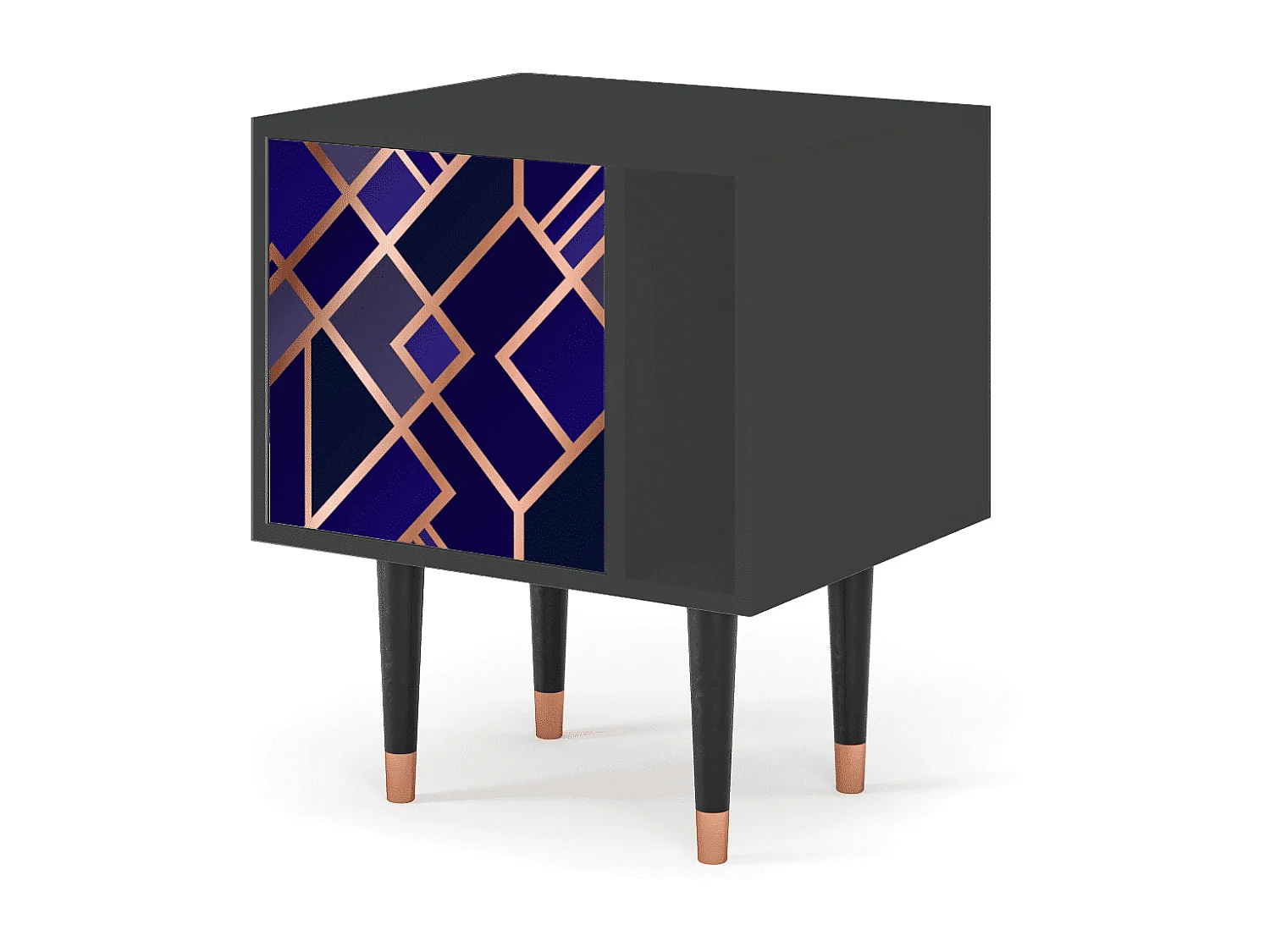 Table de nuit - 57х69х48 cm - S2 - Aquamarine Getsby, Anthracite