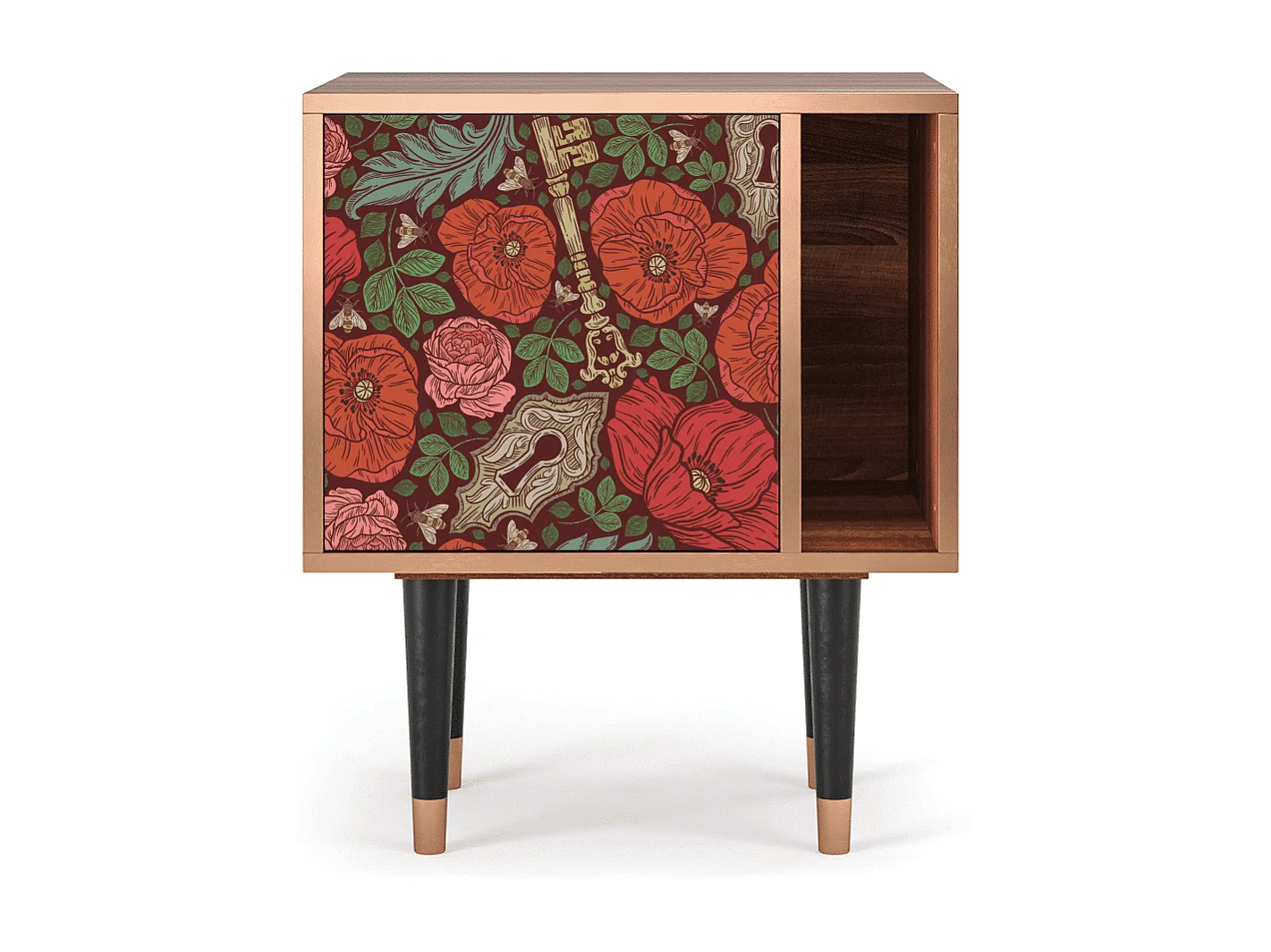 Criado-mudo - 57х69х48 cm - S2 - Poppy Garden, Nogueira