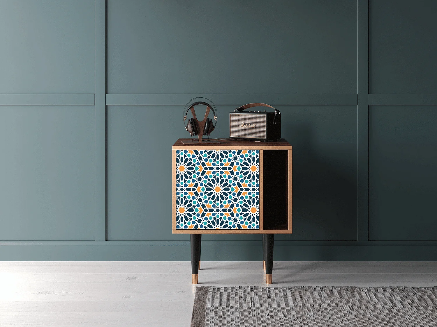 Table de nuit - 57х69х48 cm - S2 - Kaleidoscope, Noyer