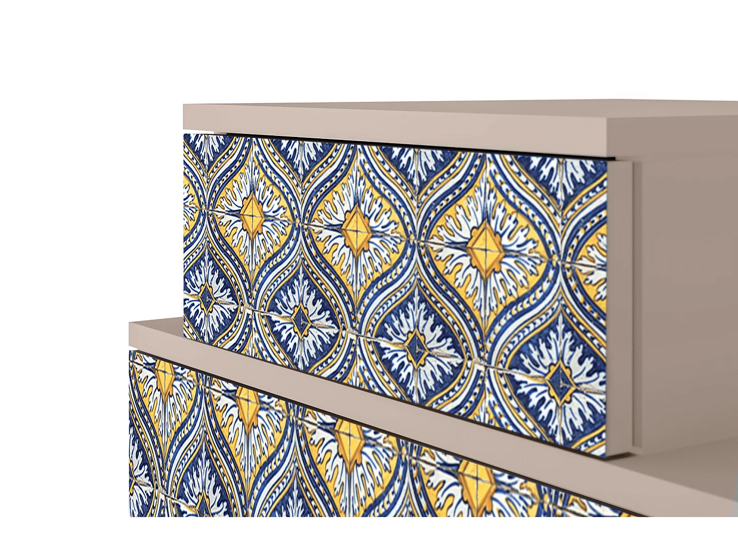 Table de nuit - 58х58х41 cm - NS1 - Illusory Pattern, Latte