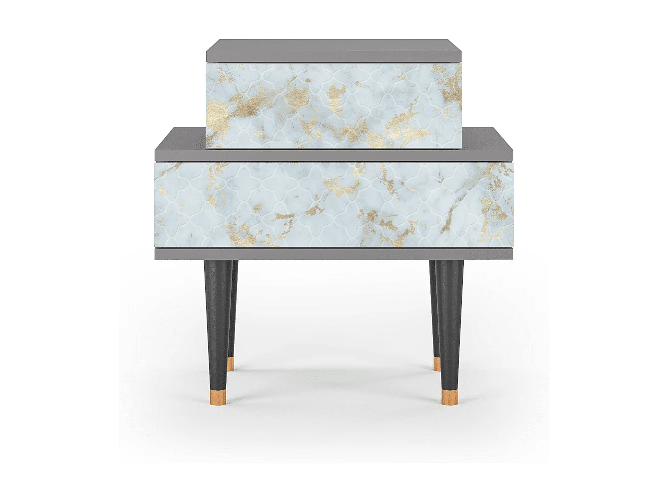 Table de nuit - 58х58х41 cm - NS1 - Golden Waves, Gris