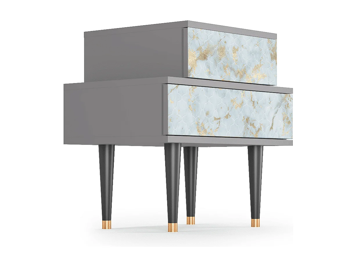 Table de nuit - 58х58х41 cm - NS1 - Golden Waves, Gris