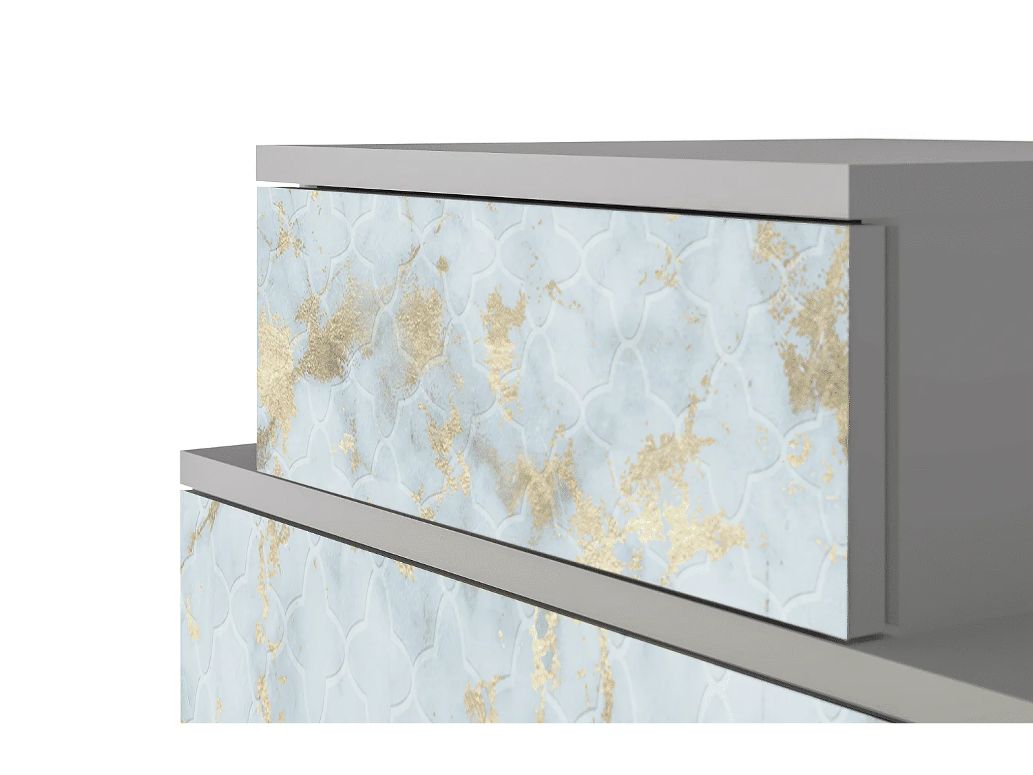 Table de nuit - 58х58х41 cm - NS1 - Golden Waves, Gris