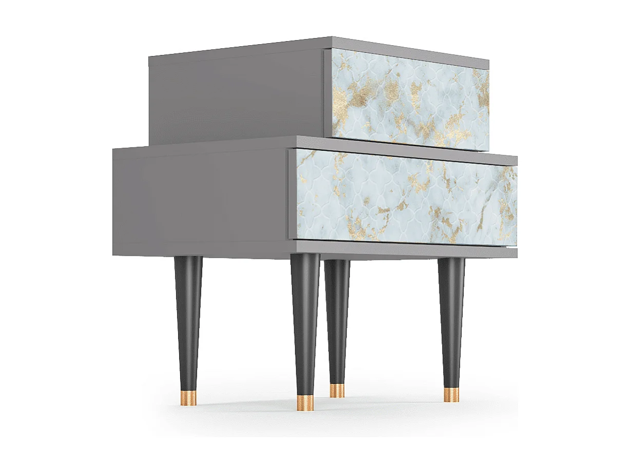 Stolik nocny - 58х58х41 cm - NS1 - Golden Waves, Szary