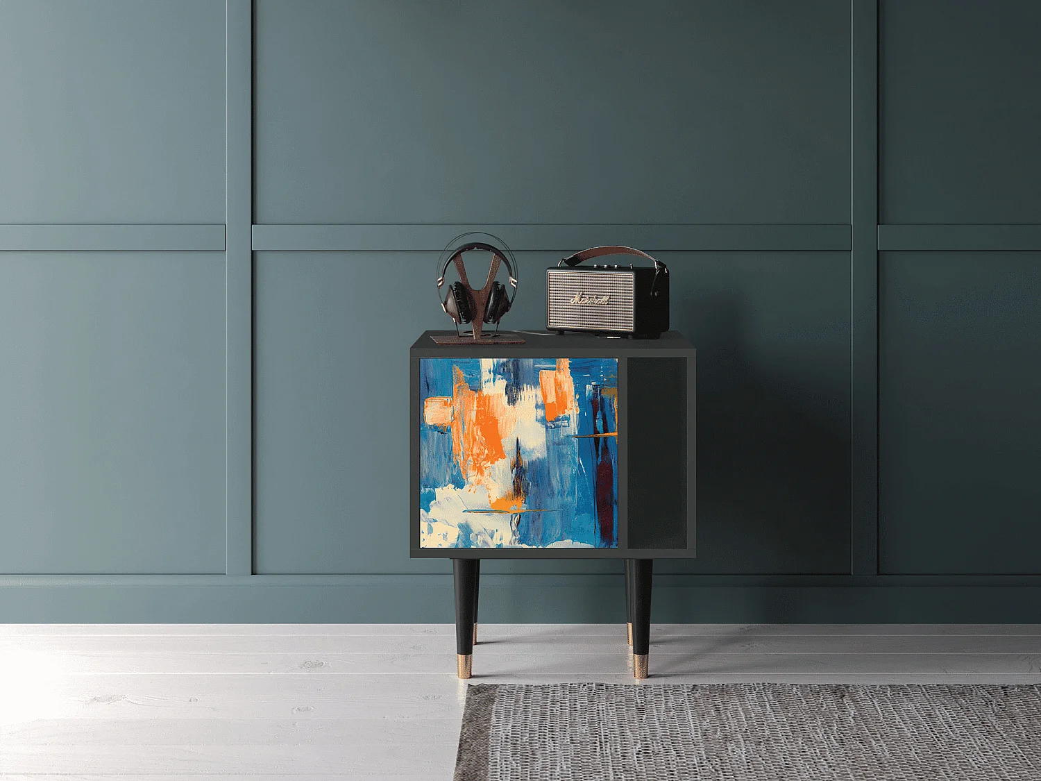 Nachttisch - 57х69х48 cm - S2 - Abstract Expressionism, Anthrazit