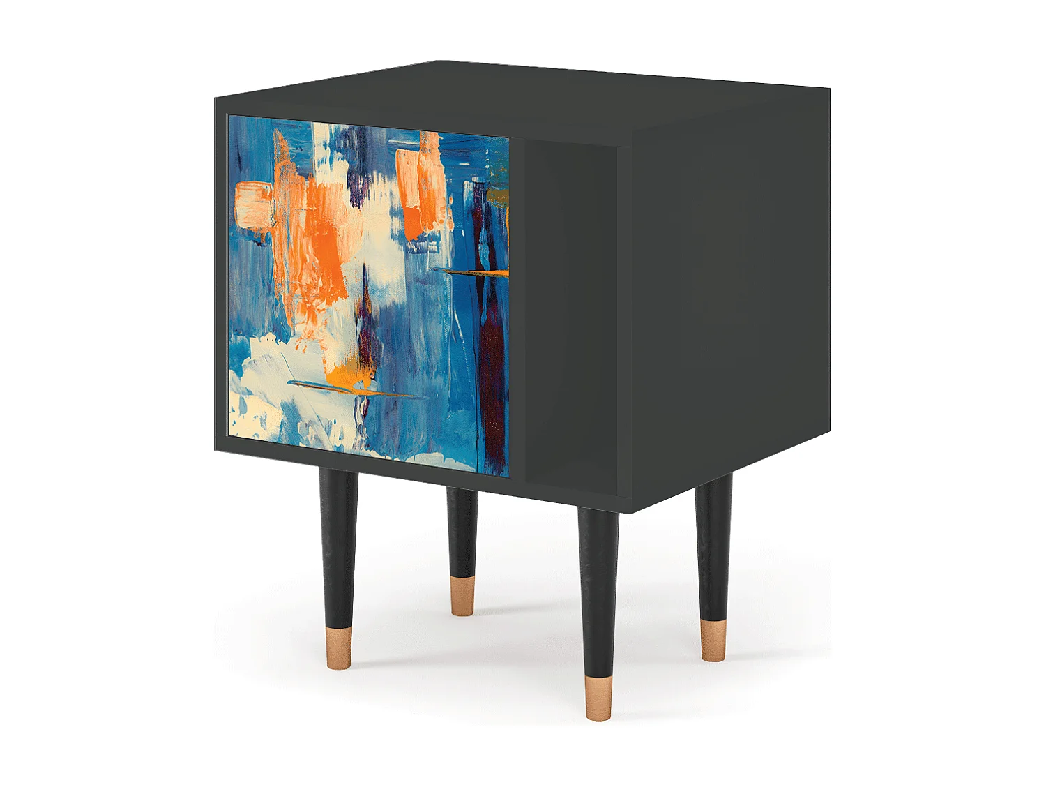 Nachttisch - 57х69х48 cm - S2 - Abstract Expressionism, Anthrazit