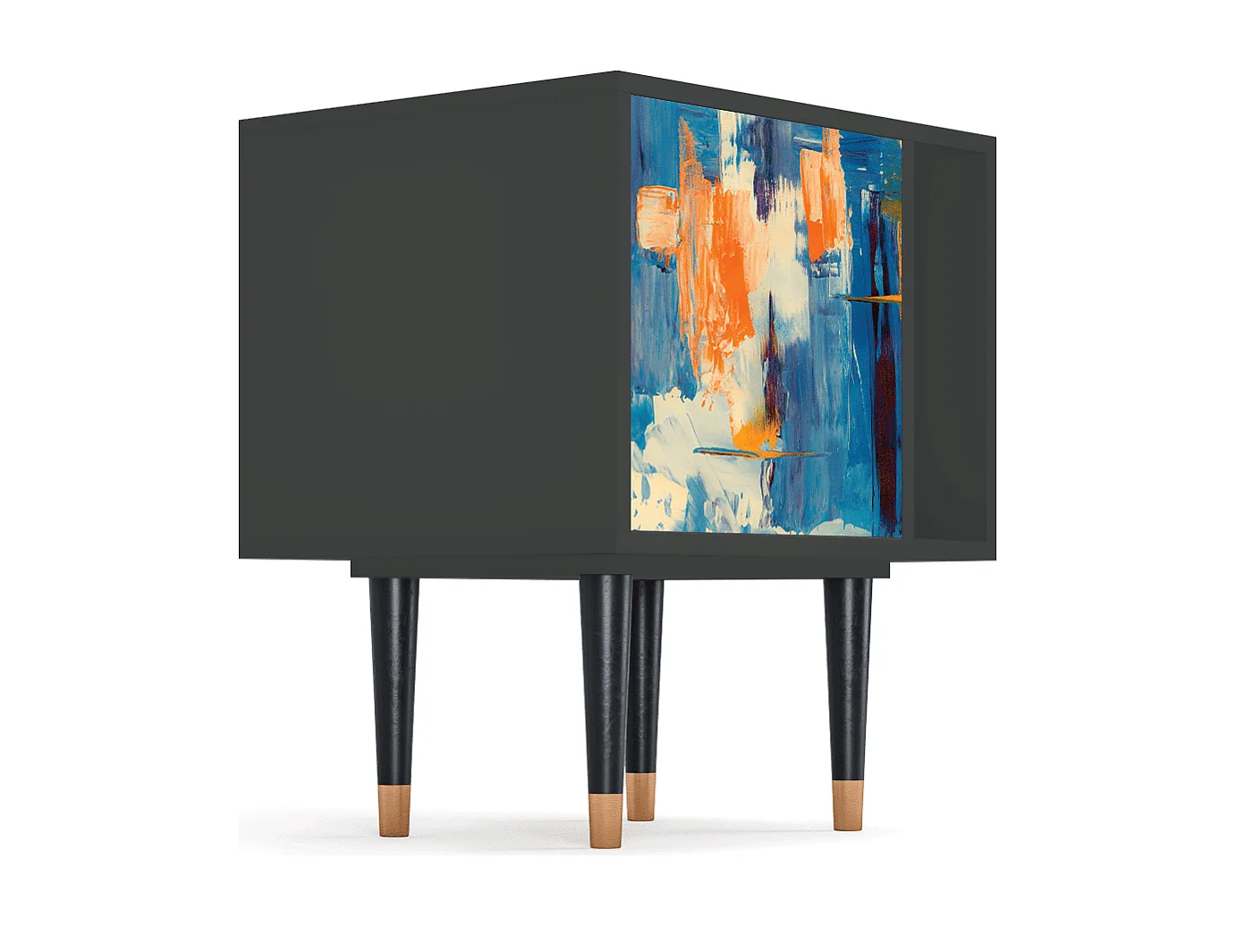 Mesita de noche - 57х69х48 cm - S2 - Abstract Expressionism, Antracita