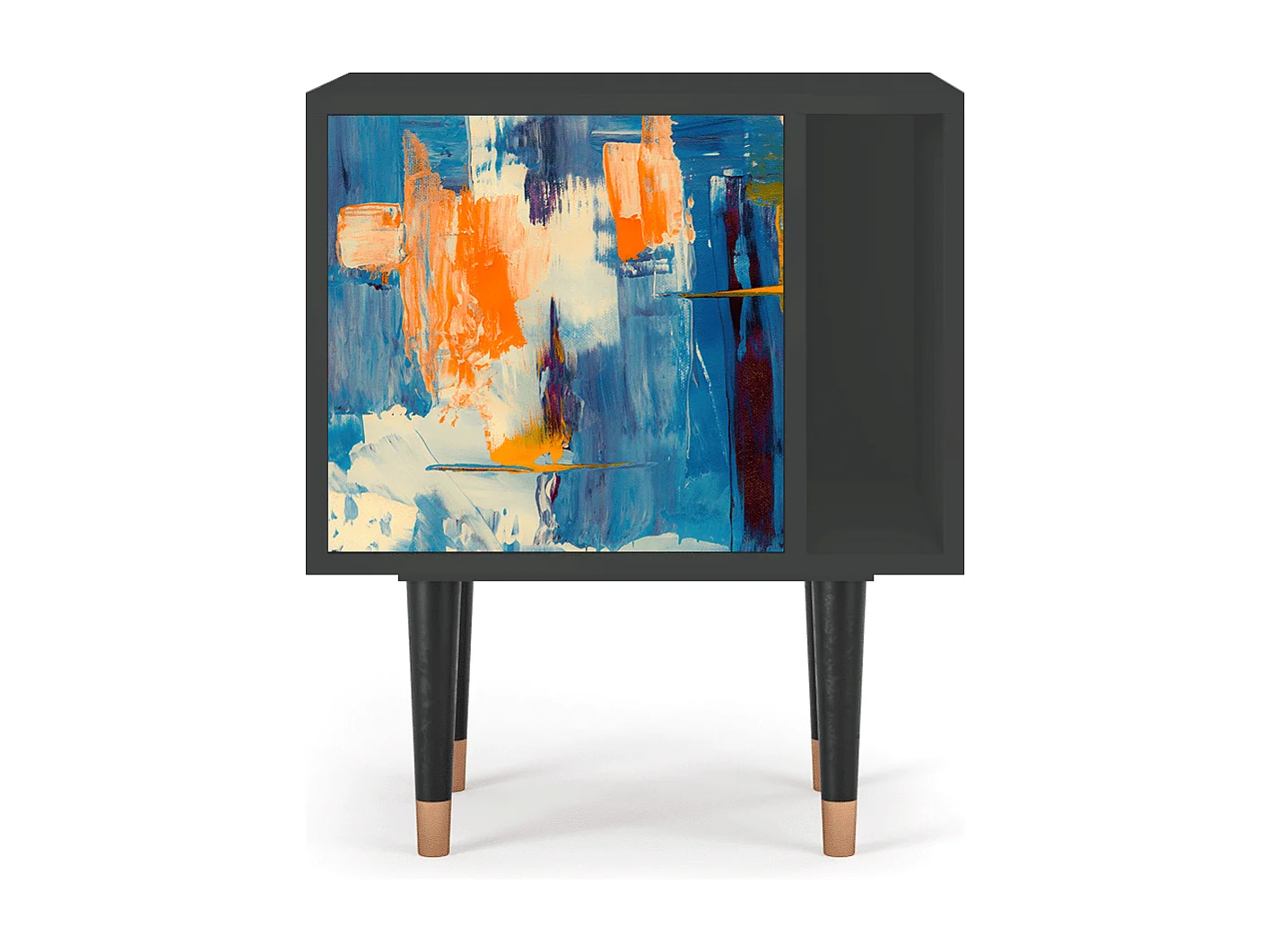 Stolik nocny - 57х69х48 cm - S2 - Abstract Expressionism, Antracyt