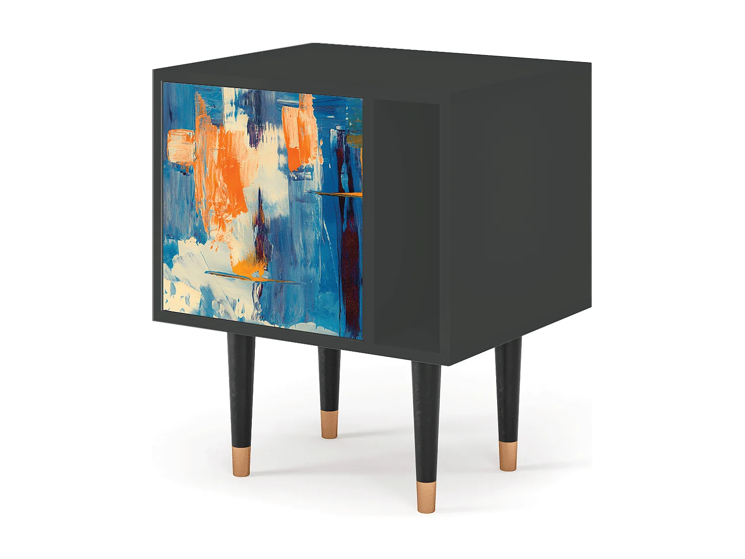 Stolik nocny - 57х69х48 cm - S2 - Abstract Expressionism, Antracyt