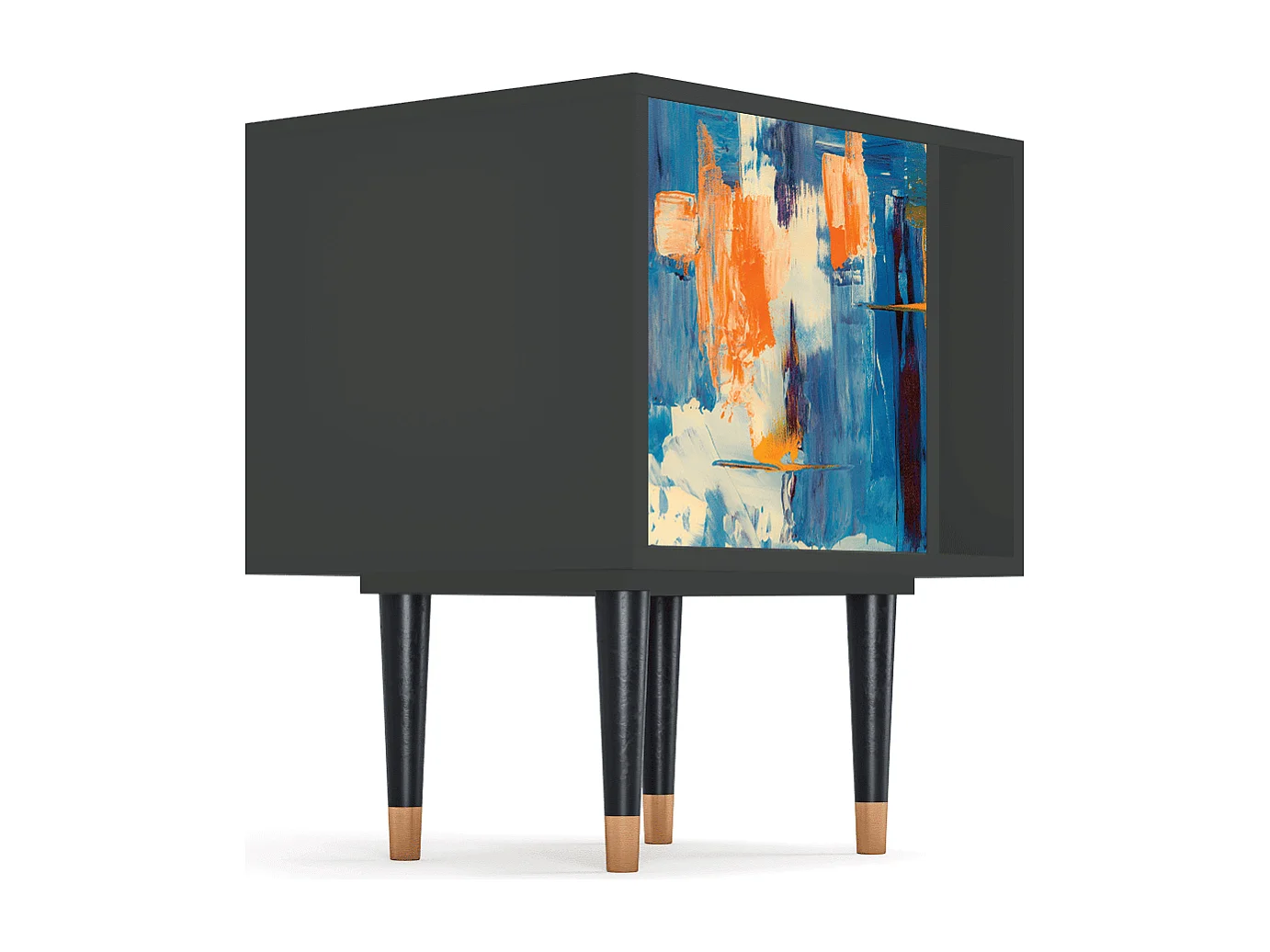 Stolik nocny - 57х69х48 cm - S2 - Abstract Expressionism, Antracyt