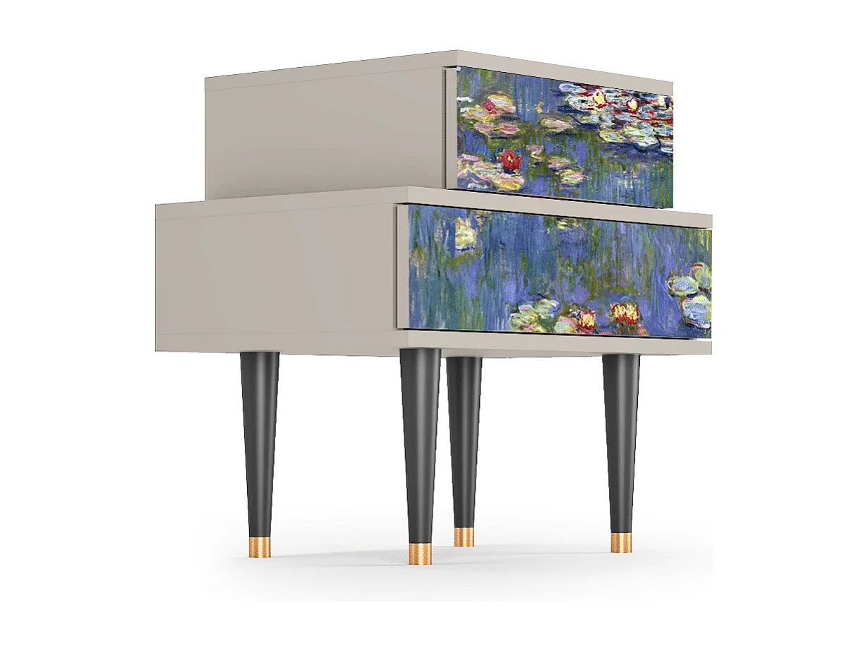 Nachtkastje - 58х58х41 cm - NS1 - The water lily pond  , Zand