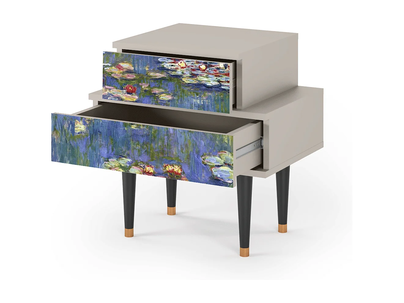 Nachtkastje - 58х58х41 cm - NS1 - The water lily pond  , Zand