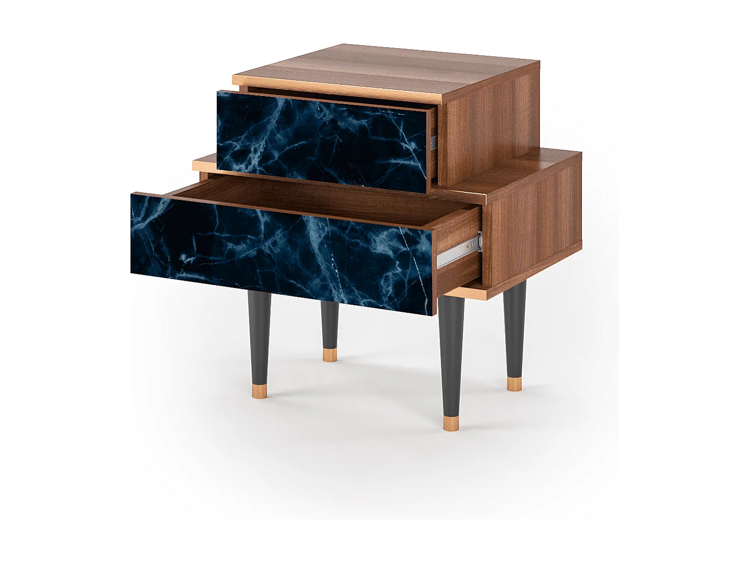 Comodino - 58х58х41 cm - NS1 - Deep Ocean, Noce