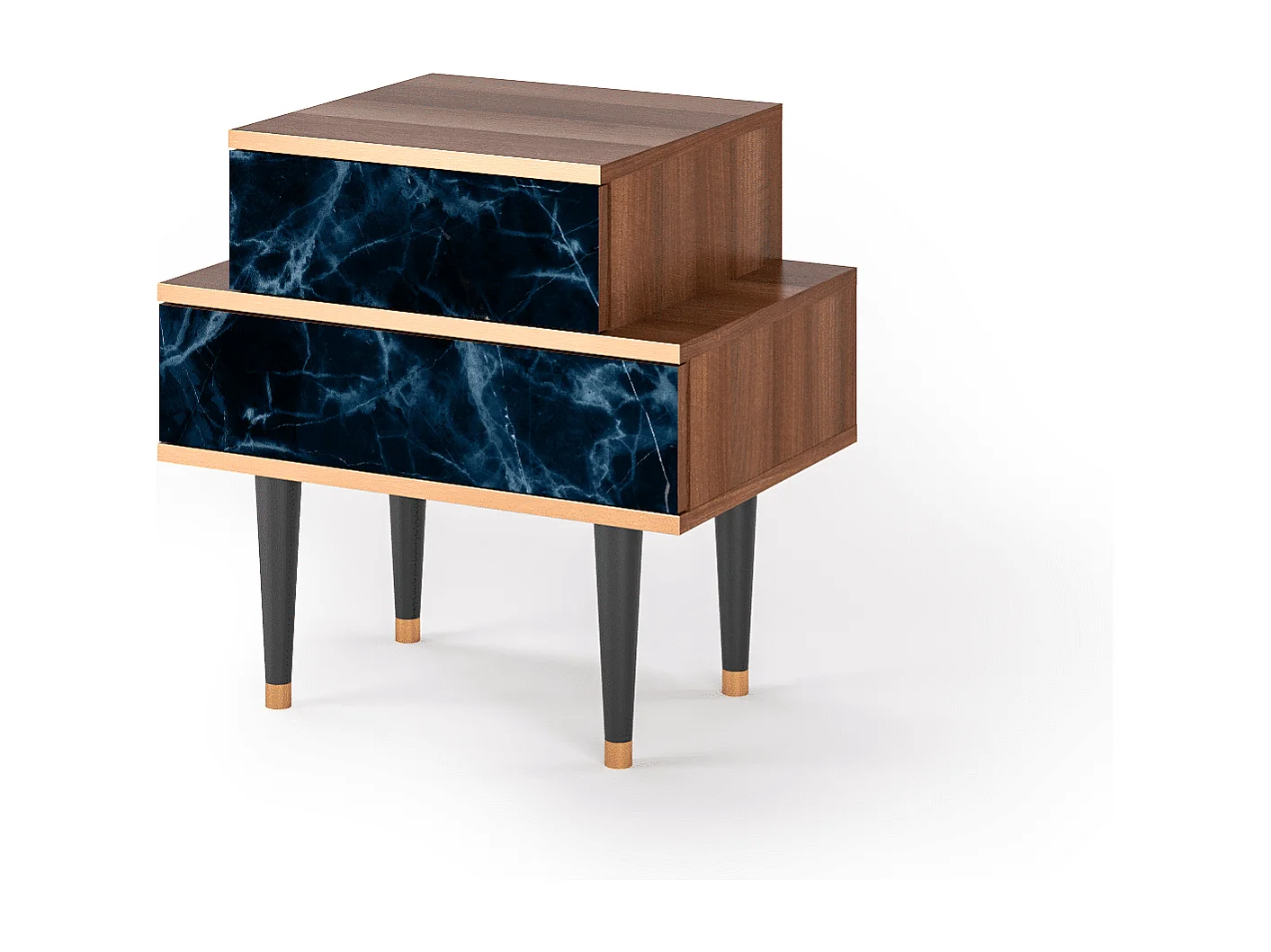 Table de nuit - 58х58х41 cm - NS1 - Deep Ocean, Noyer