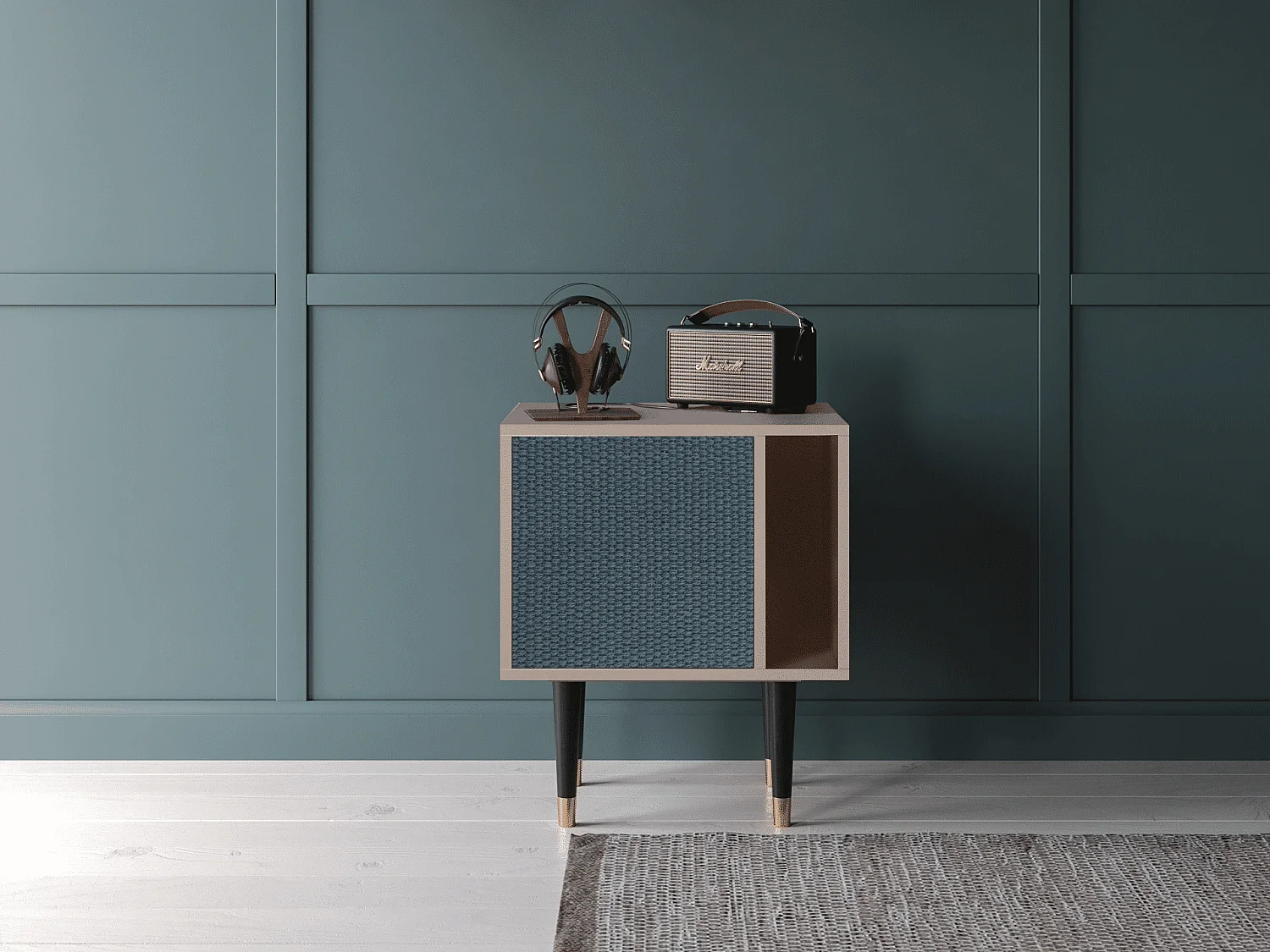 Stolik nocny - 57х69х48 cm - S2 - Knitted Pattern, Latte