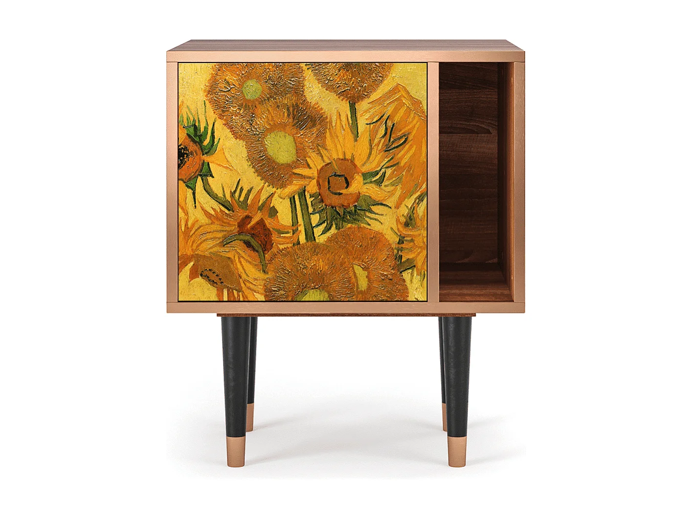 Table de nuit - 57х69х48 cm - S2 - Sunflowers, Noyer