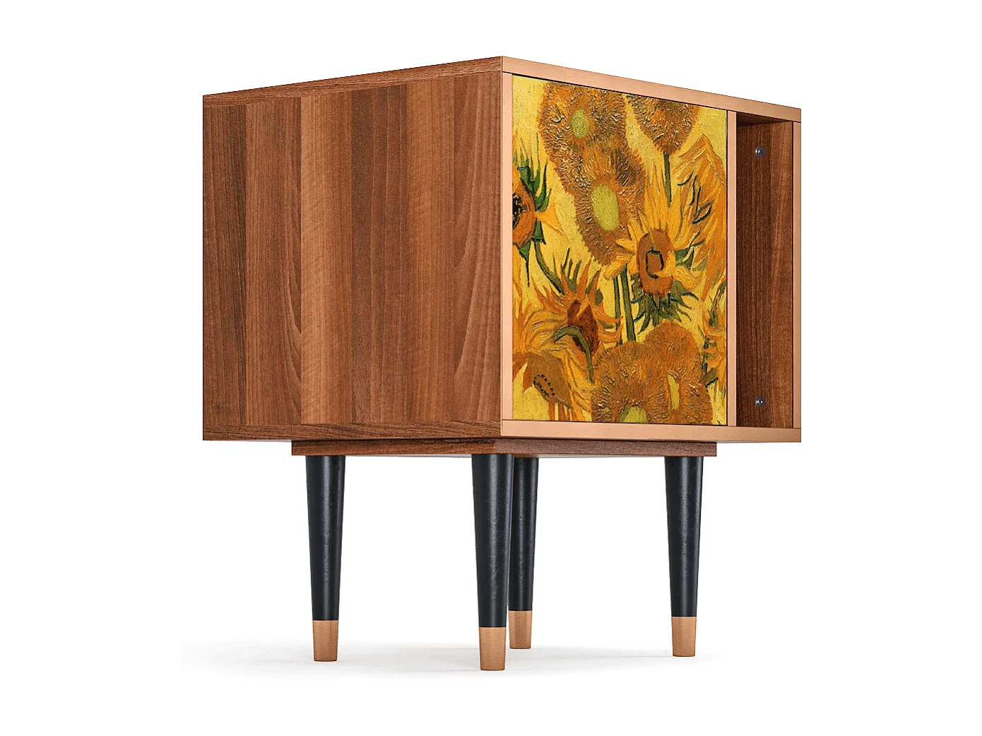 Table de nuit - 57х69х48 cm - S2 - Sunflowers, Noyer