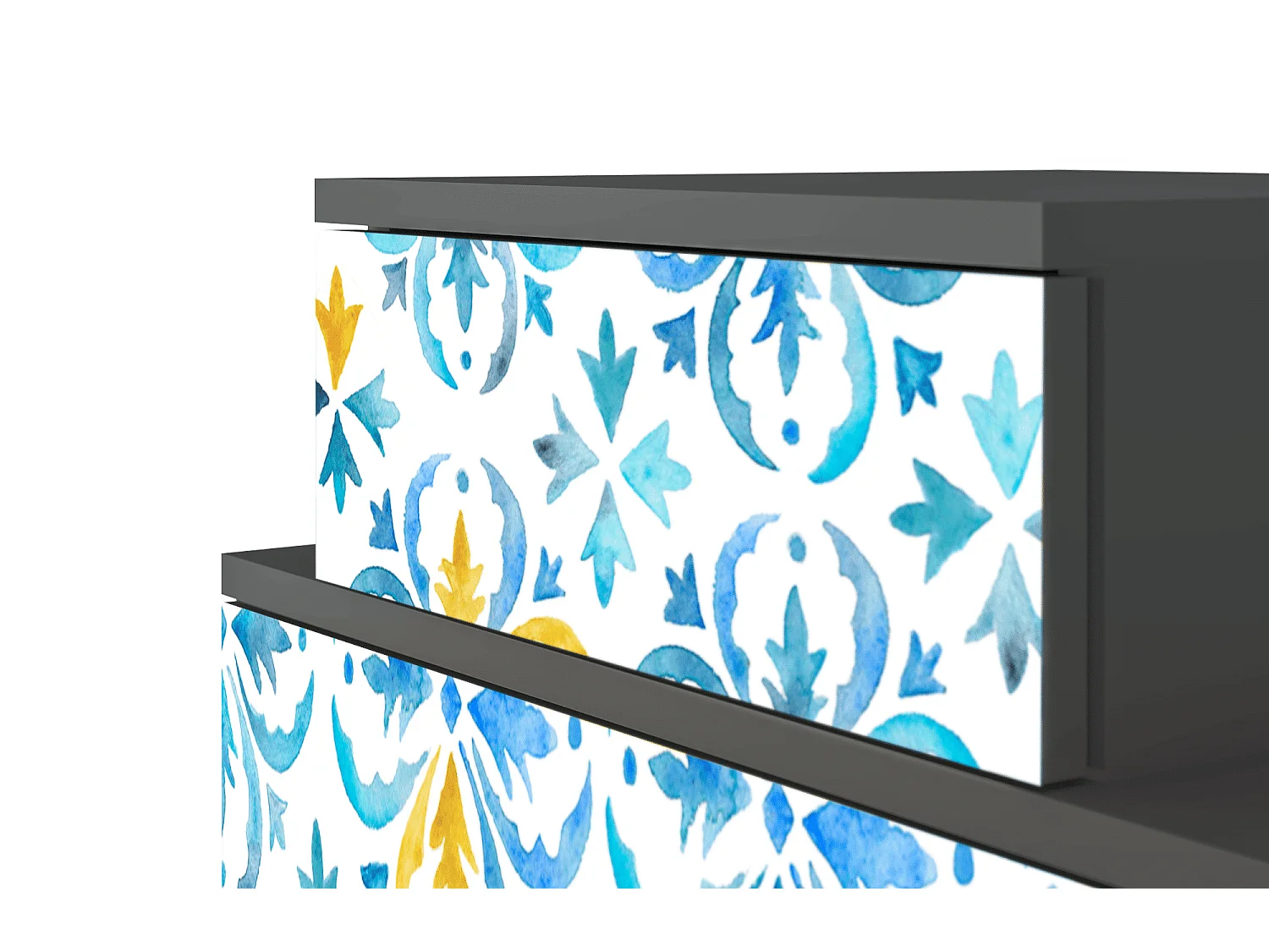 Stolik nocny - 58х58х41 cm - NS1 - Lisbon Flover, Antracyt