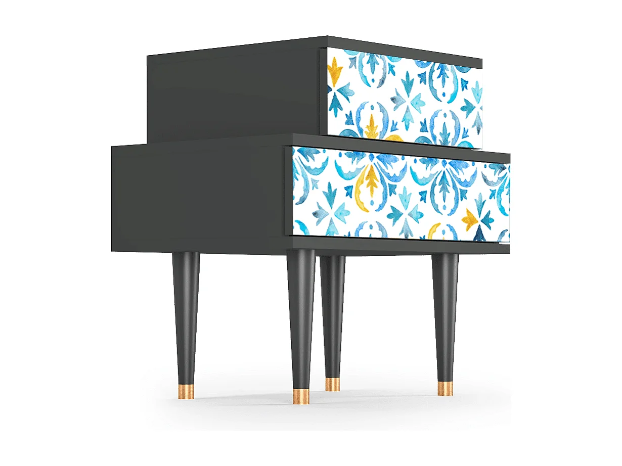 Stolik nocny - 58х58х41 cm - NS1 - Lisbon Flover, Antracyt