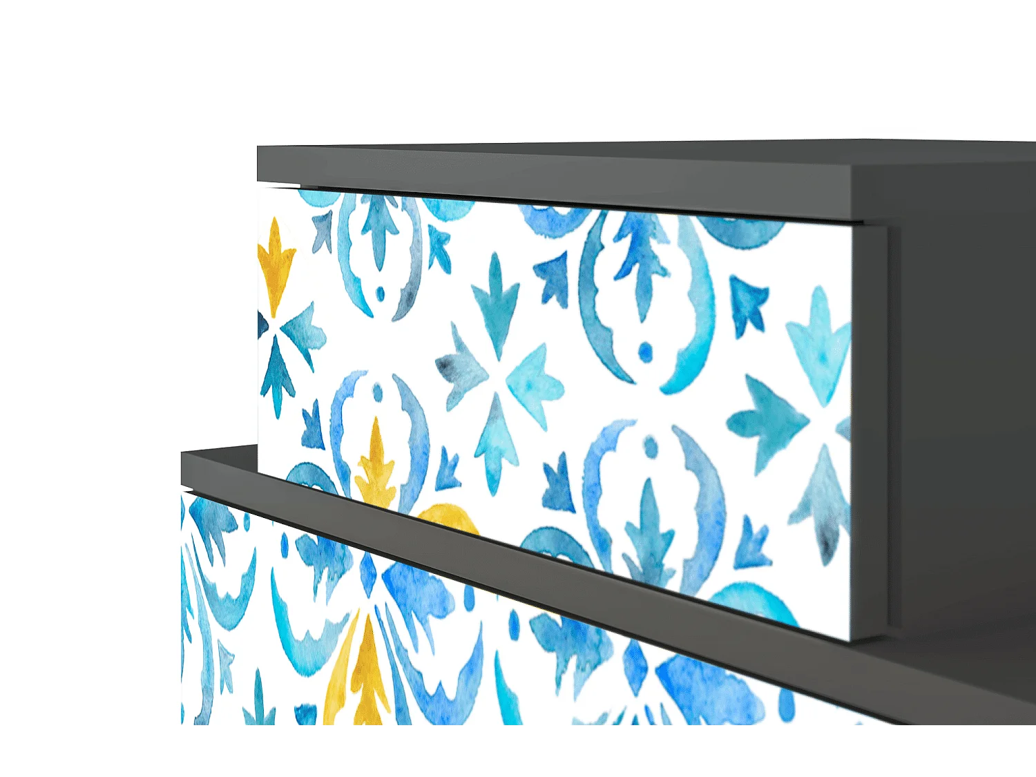 Stolik nocny - 58х58х41 cm - NS1 - Lisbon Flover, Antracyt