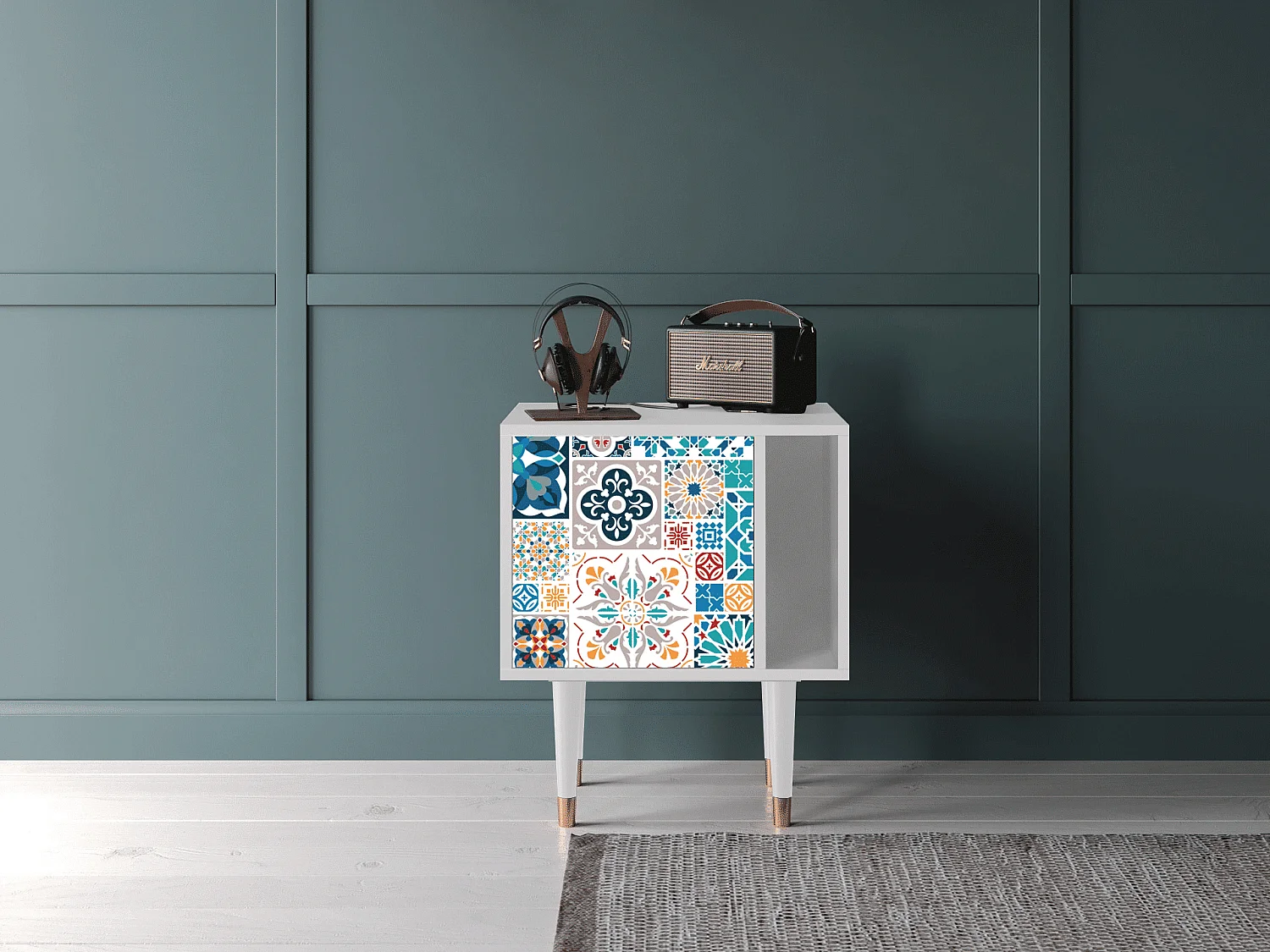 Table de nuit - 57х69х48 cm - S2 - Moroccan Market, Blanc