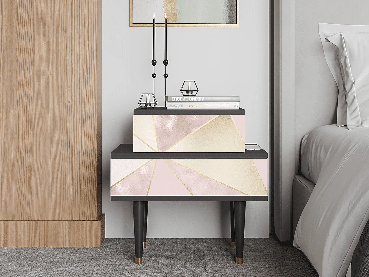 Table de nuit - 58х58х41 cm - NS1 - Cosmopolitan Diva, Anthracite