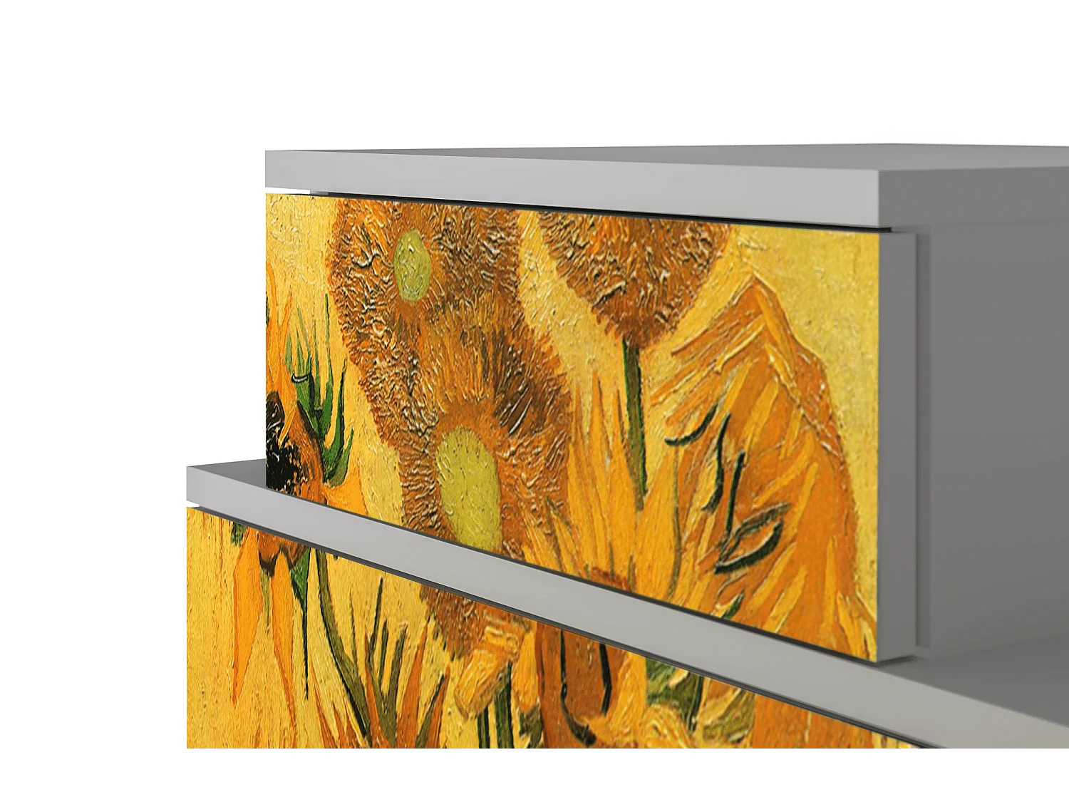 Stolik nocny - 58х58х41 cm - NS1 - Sunflowers, Szary