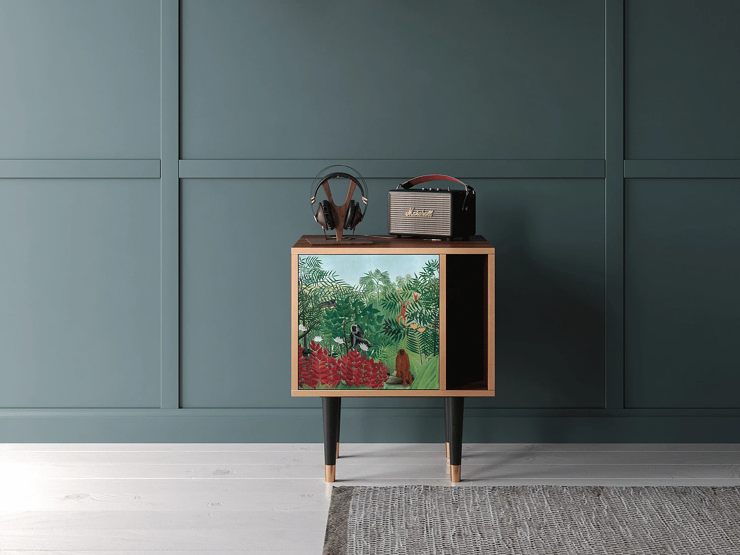 Mesita de noche - 57х69х48 cm - S2 - Jungles in Paris, Nogal