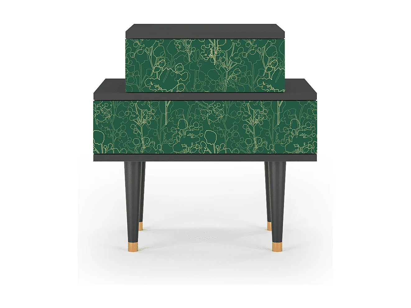 Comodino - 58х58х41 cm - NS1 - Emerald Forest, Antracite