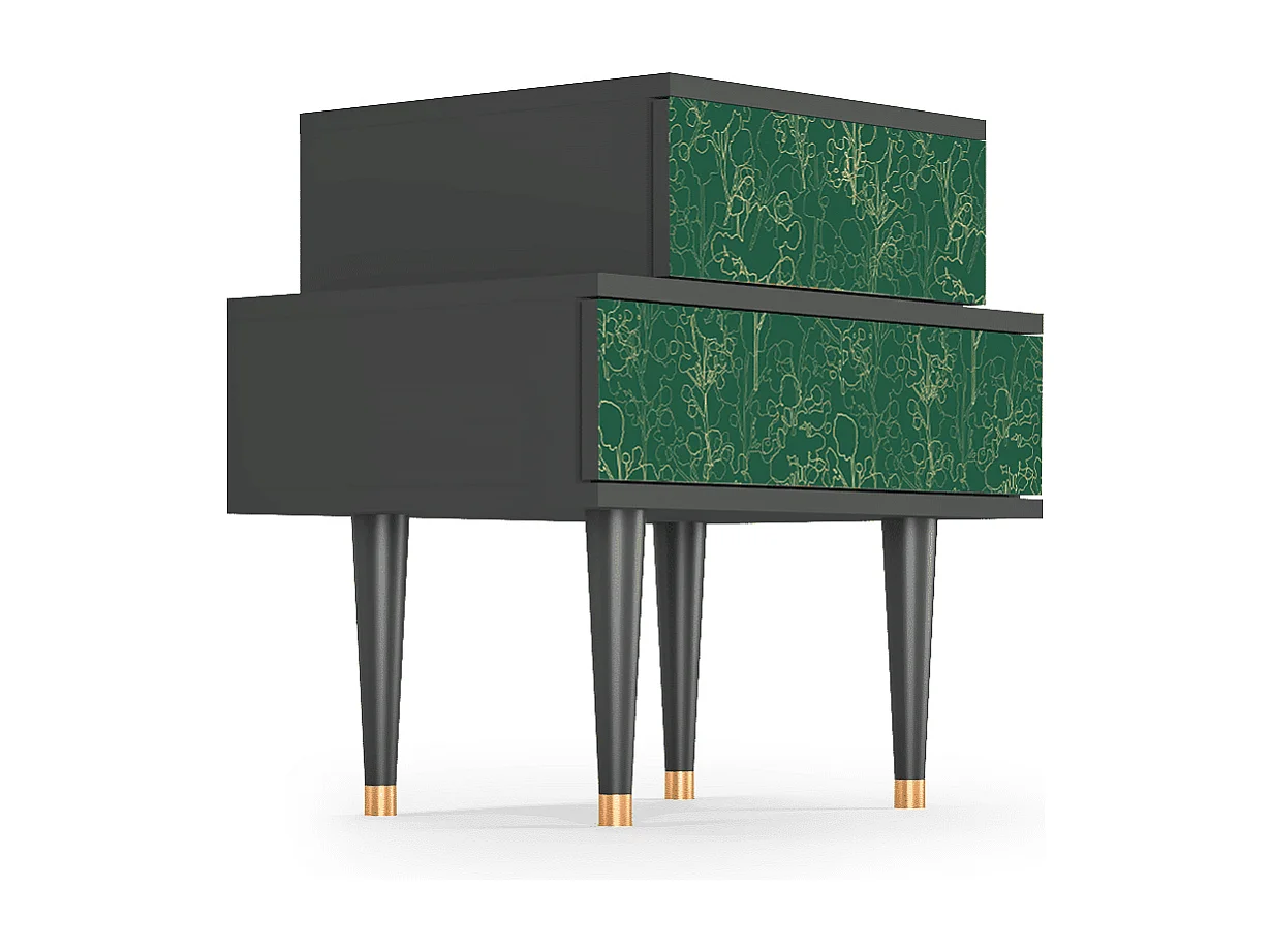 Comodino - 58х58х41 cm - NS1 - Emerald Forest, Antracite