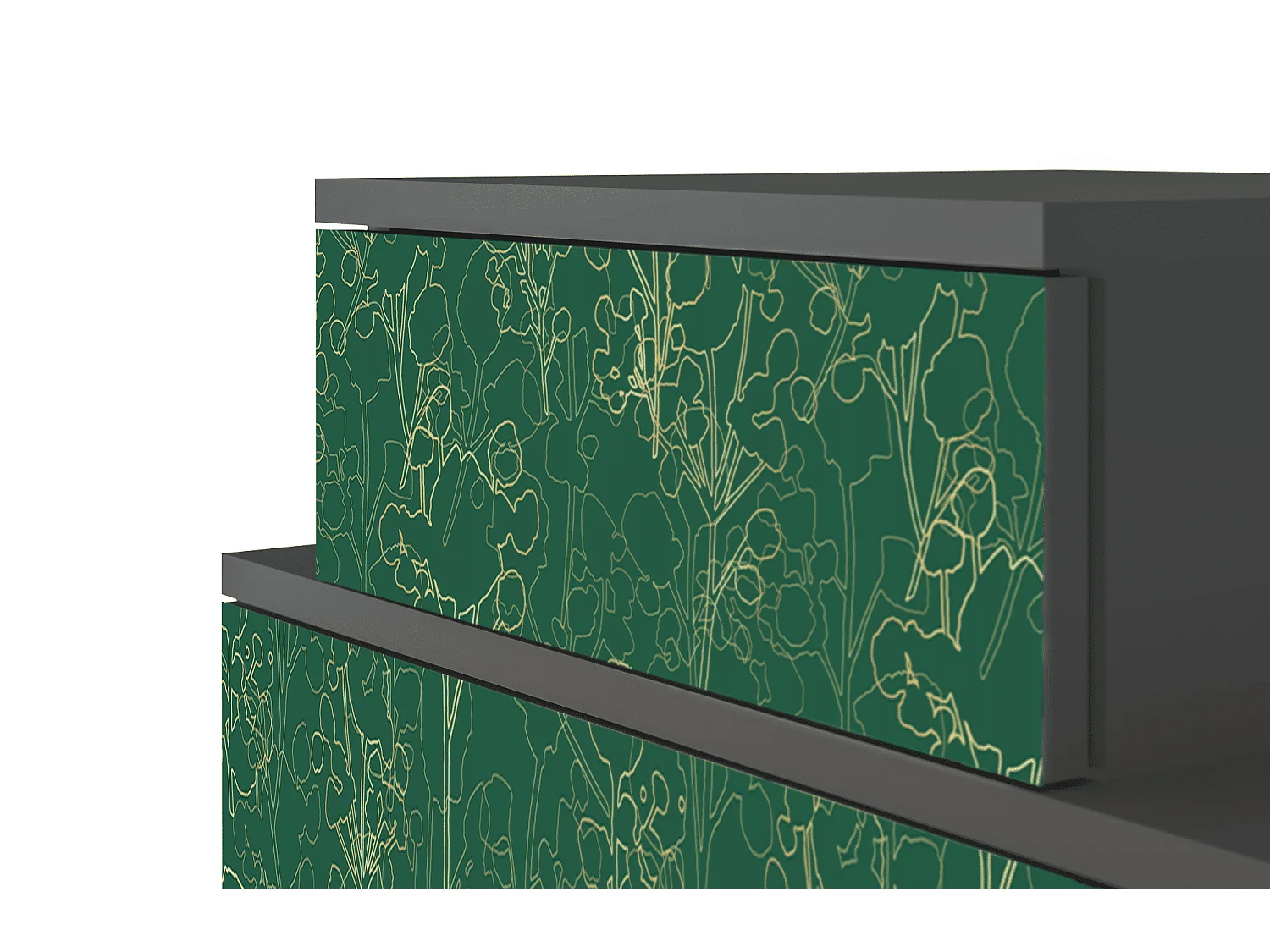 Stolik nocny - 58х58х41 cm - NS1 - Emerald Forest, Antracyt