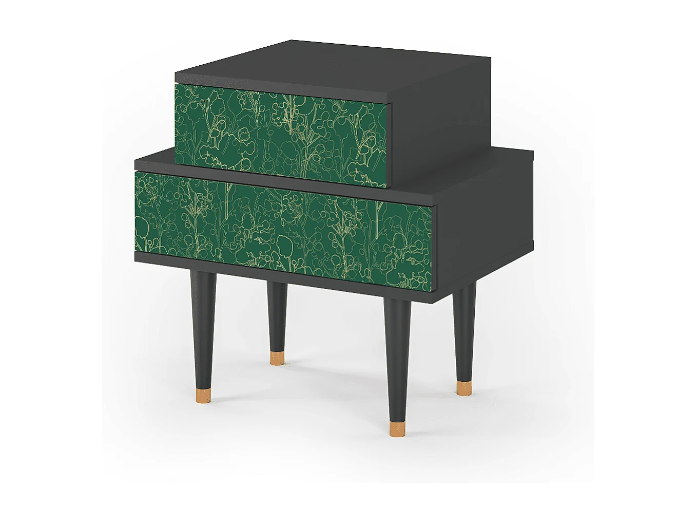 Nachtkastje - 58х58х41 cm - NS1 - Emerald Forest, Antraciet