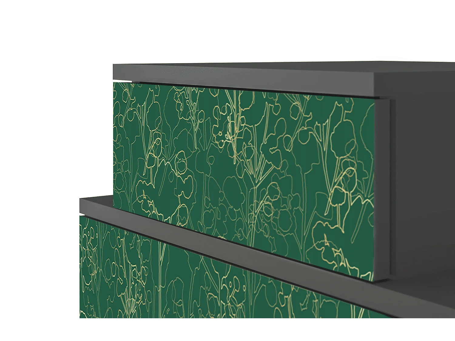 Nachtkastje - 58х58х41 cm - NS1 - Emerald Forest, Antraciet