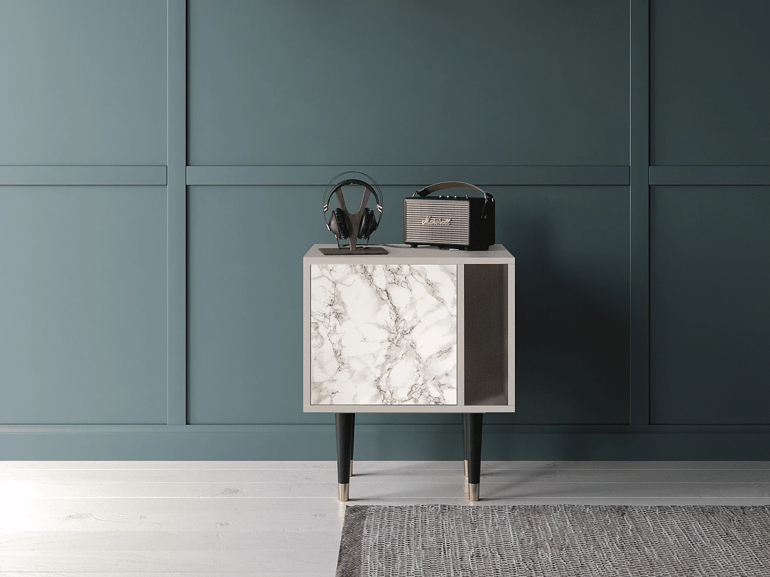 Table de nuit - 57х69х48 cm - S2 - Milk Marble, Sable