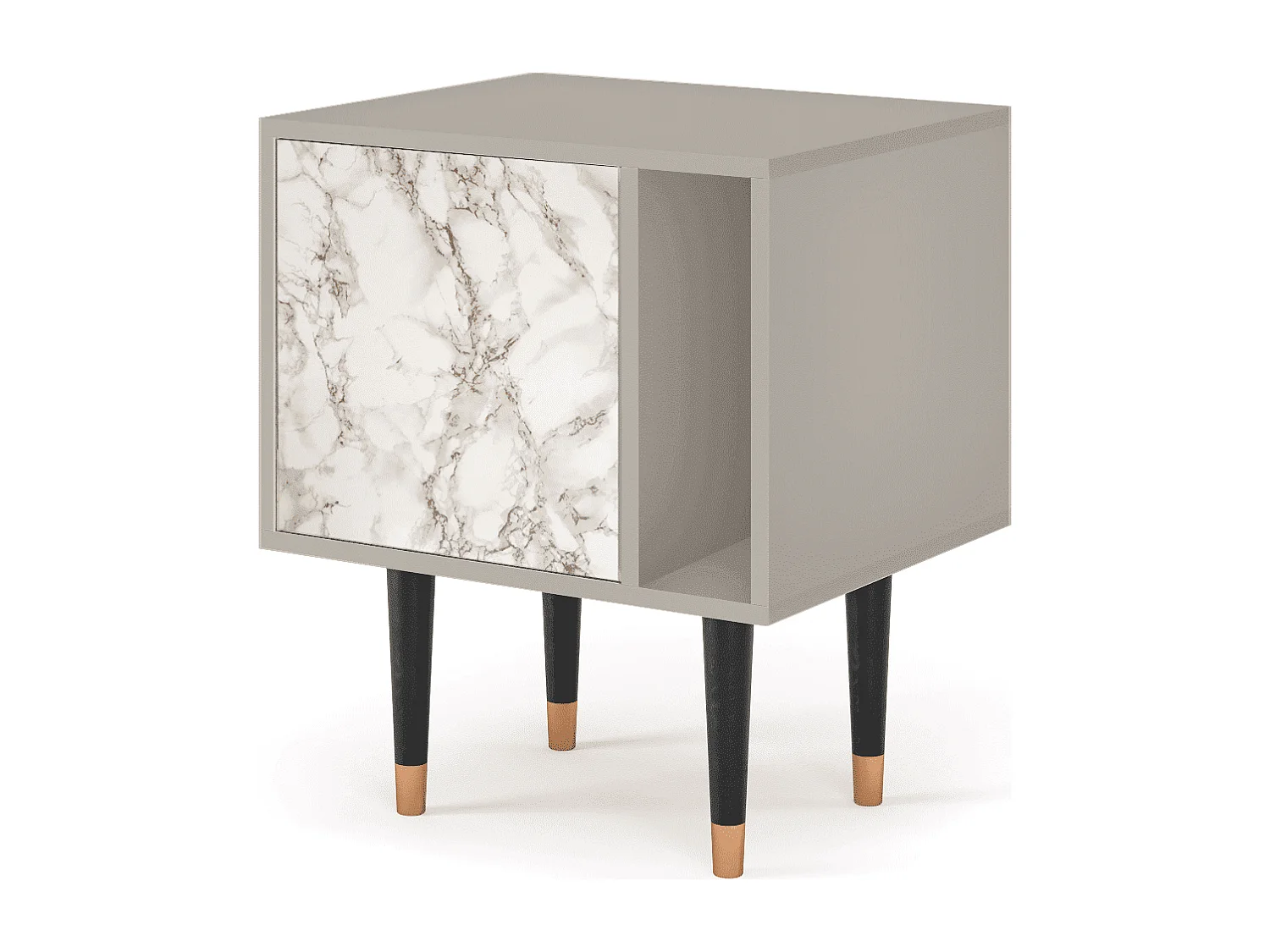 Stolik nocny - 57х69х48 cm - S2 - Milk Marble, Piaskowy