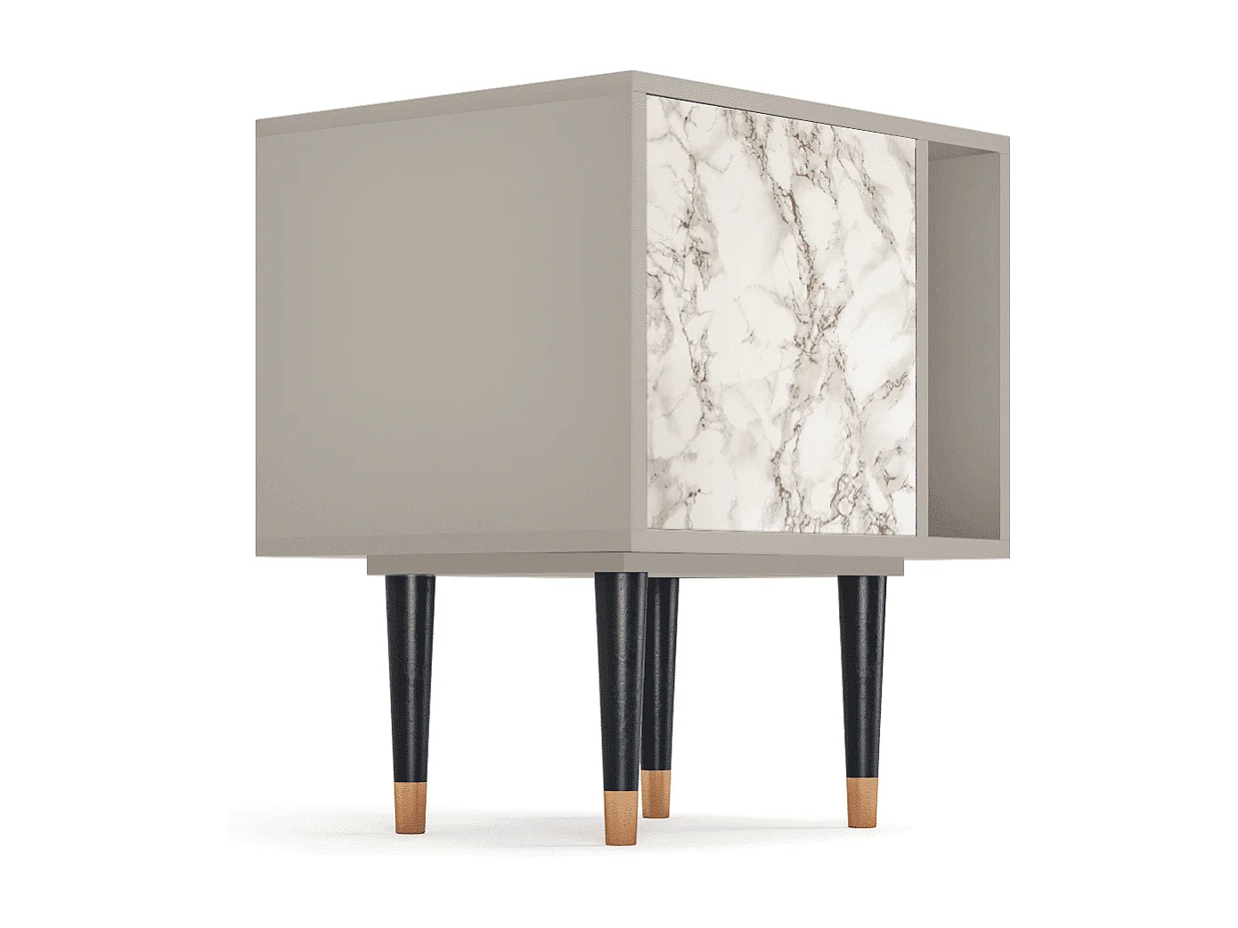 Stolik nocny - 57х69х48 cm - S2 - Milk Marble, Piaskowy