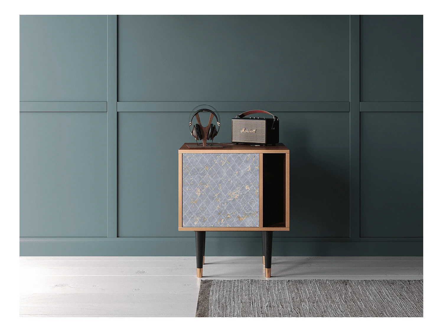 Table de nuit - 57х69х48 cm - S2 - Golden Smoke, Noyer