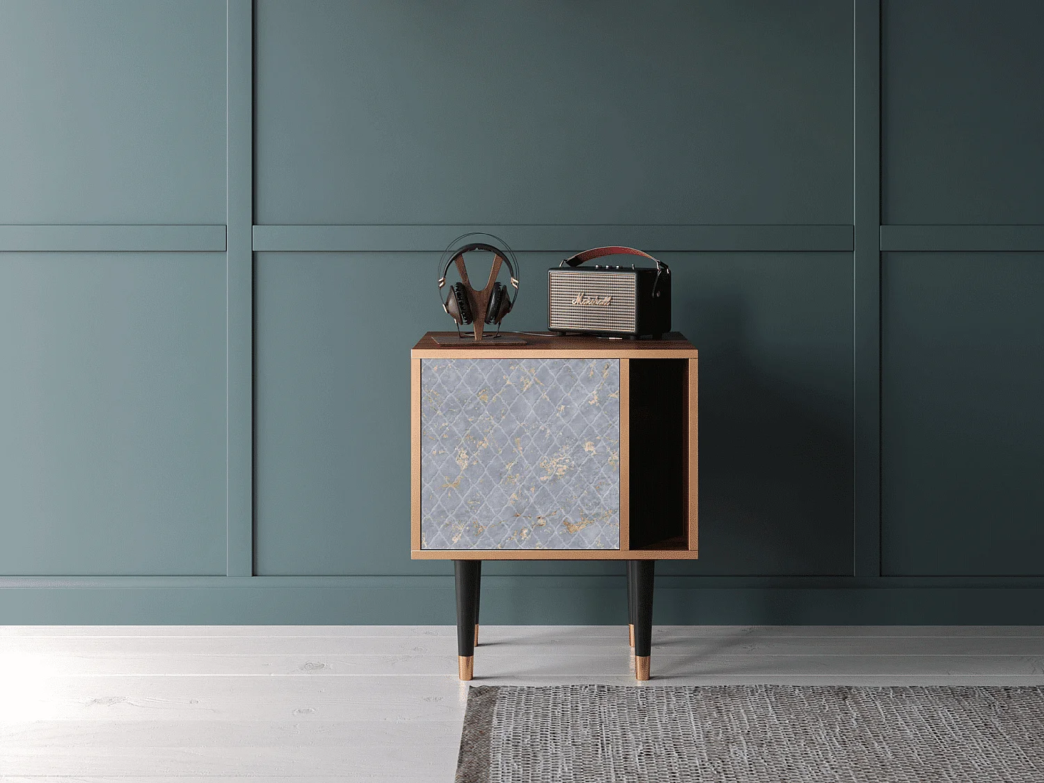 Table de nuit - 57х69х48 cm - S2 - Golden Smoke, Noyer