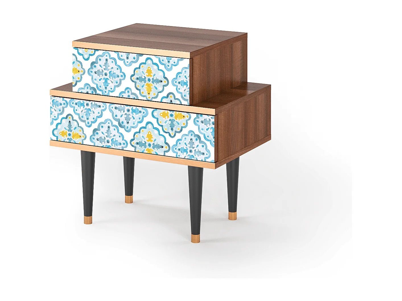 Table de nuit - 58х58х41 cm - NS1 - Portugese tiles, Noyer