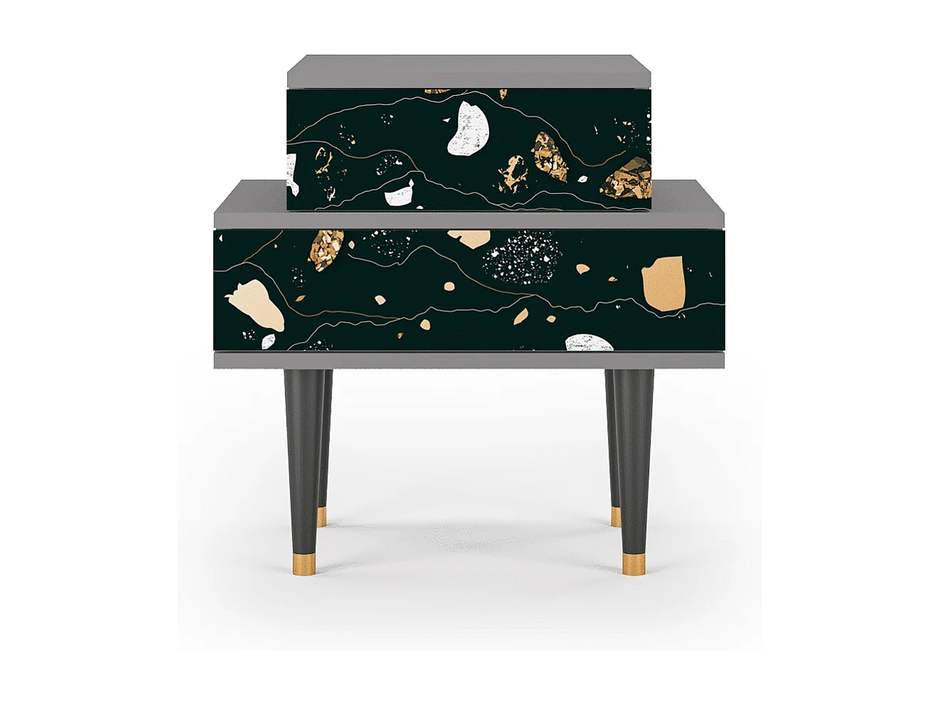 Table de nuit - 58х58х41 cm - NS1 - Space Rocks, Gris