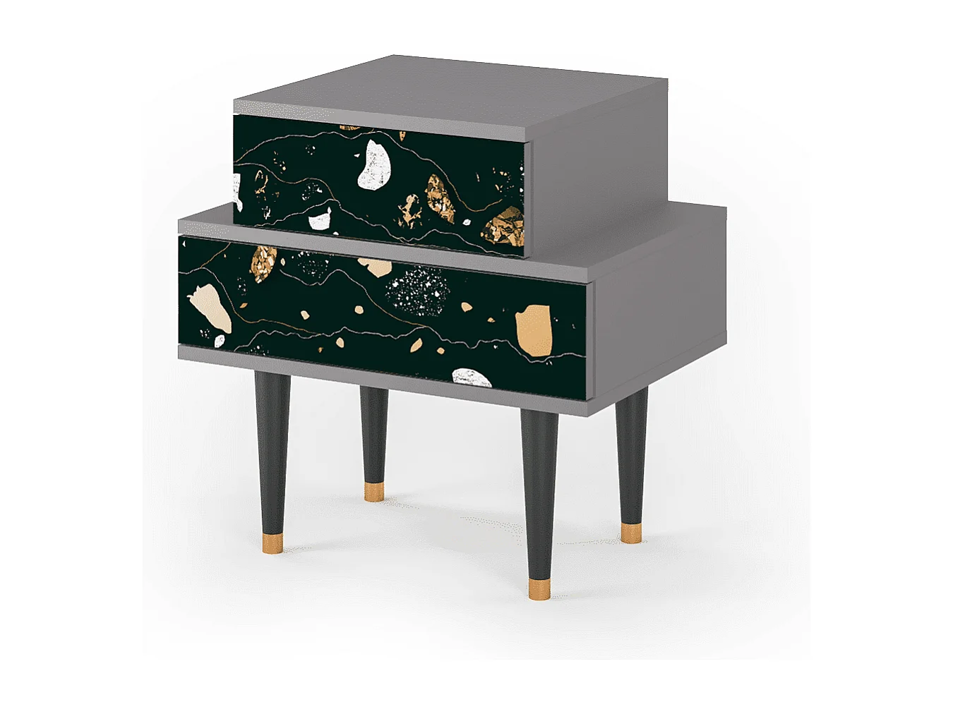 Table de nuit - 58х58х41 cm - NS1 - Space Rocks, Gris