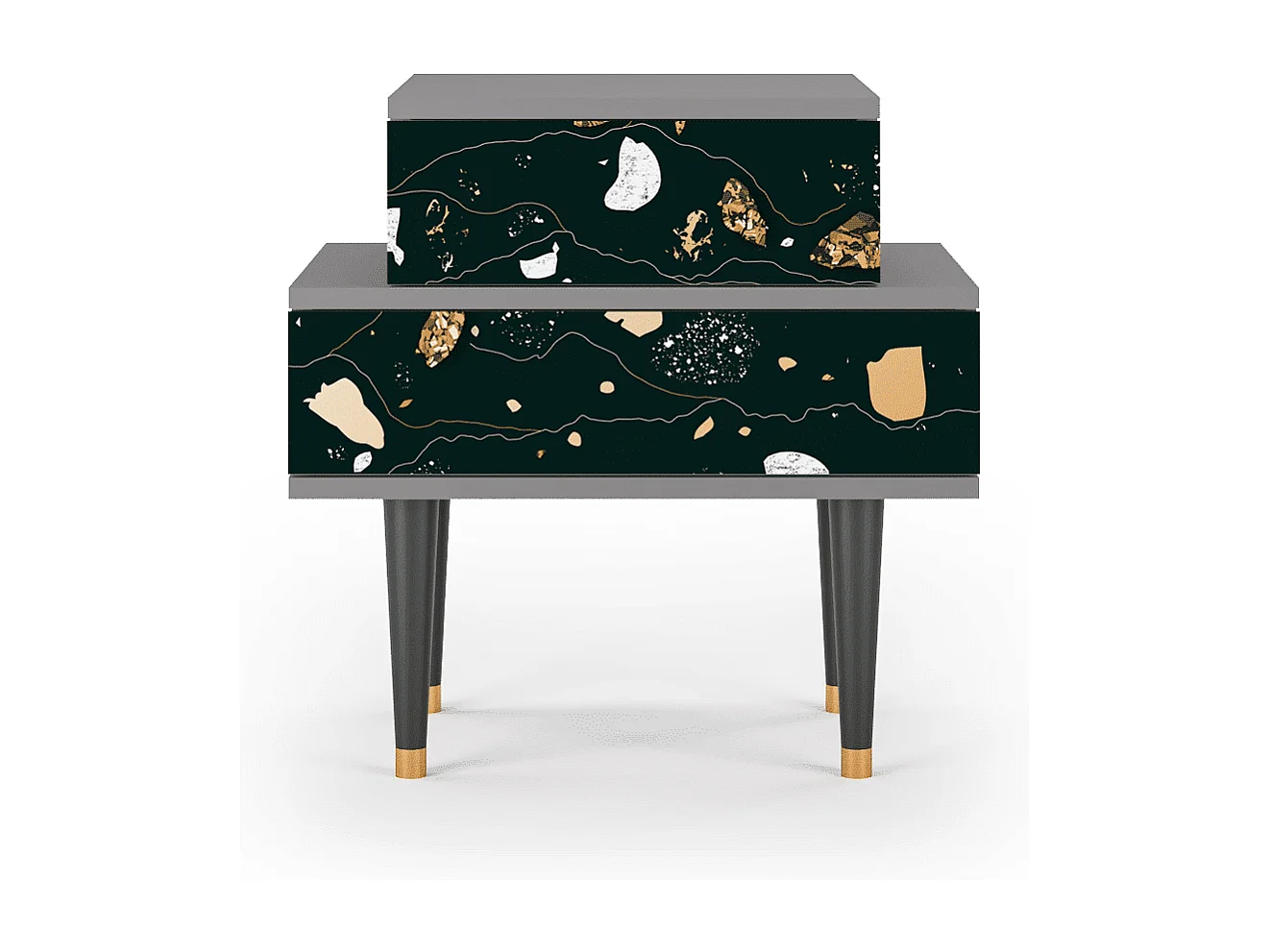 Table de nuit - 58х58х41 cm - NS1 - Space Rocks, Gris