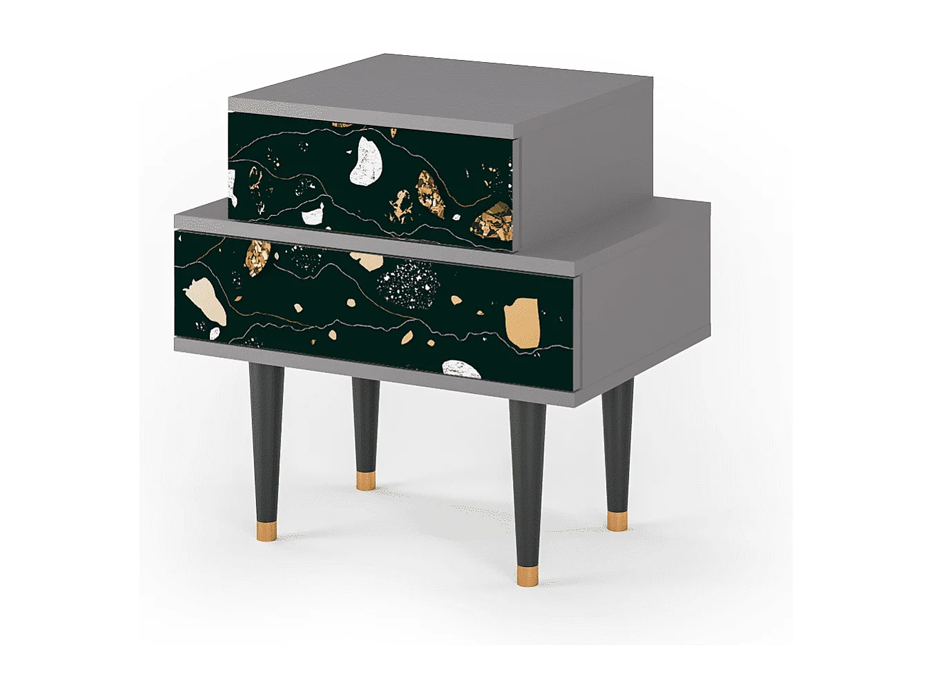 Table de nuit - 58х58х41 cm - NS1 - Space Rocks, Gris