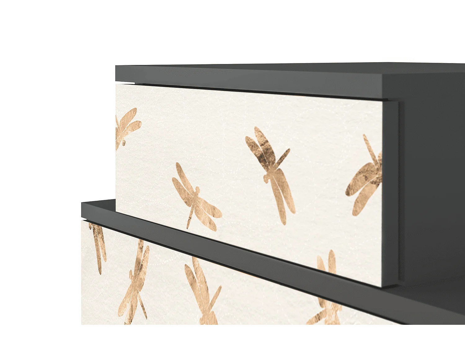 Stolik nocny - 58х58х41 cm - NS1 - Nude Dragonflies, Antracyt