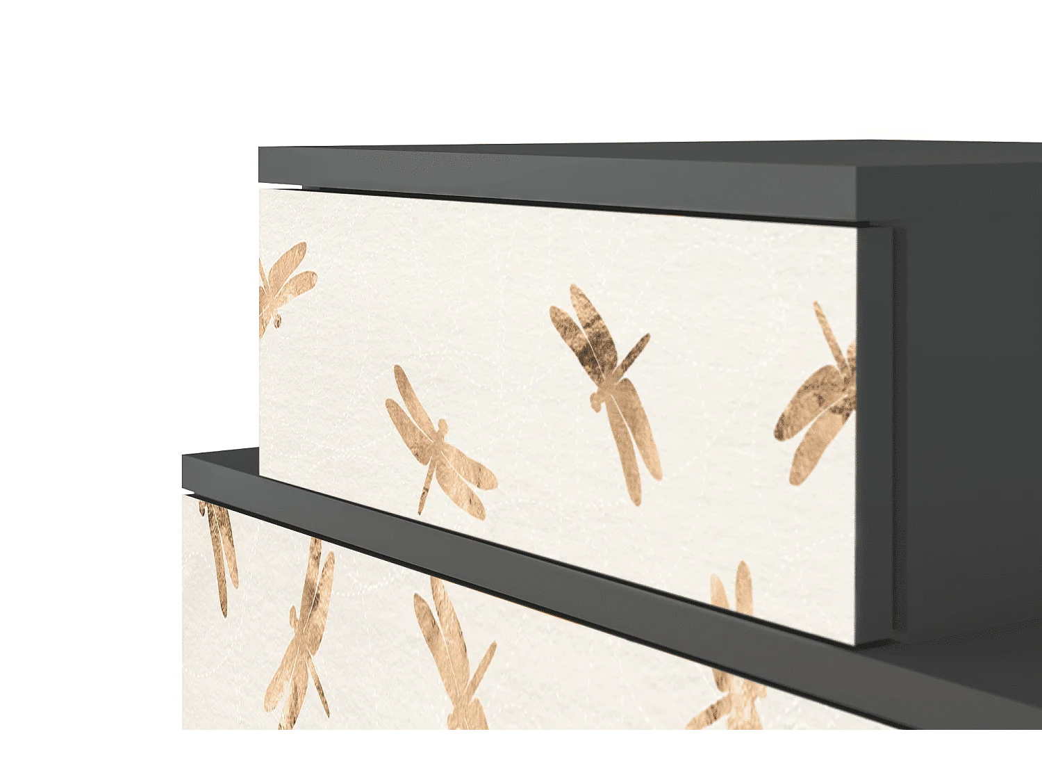 Stolik nocny - 58х58х41 cm - NS1 - Nude Dragonflies, Antracyt