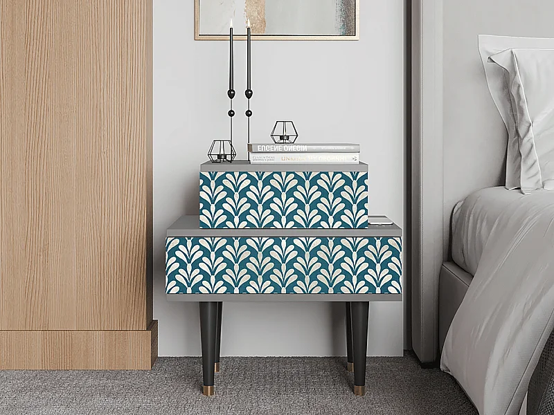 Stolik nocny - 58х58х41 cm - NS1 - Milky Tears, Szary