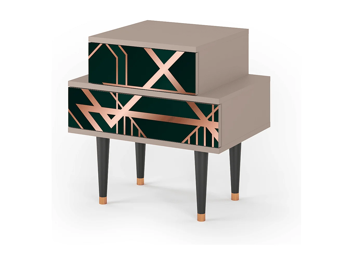 Table de nuit - 58х58х41 cm - NS1 - Emerald Gatsby, Latte