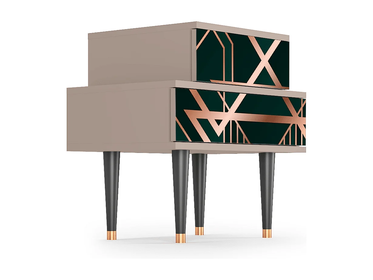 Table de nuit - 58х58х41 cm - NS1 - Emerald Gatsby, Latte