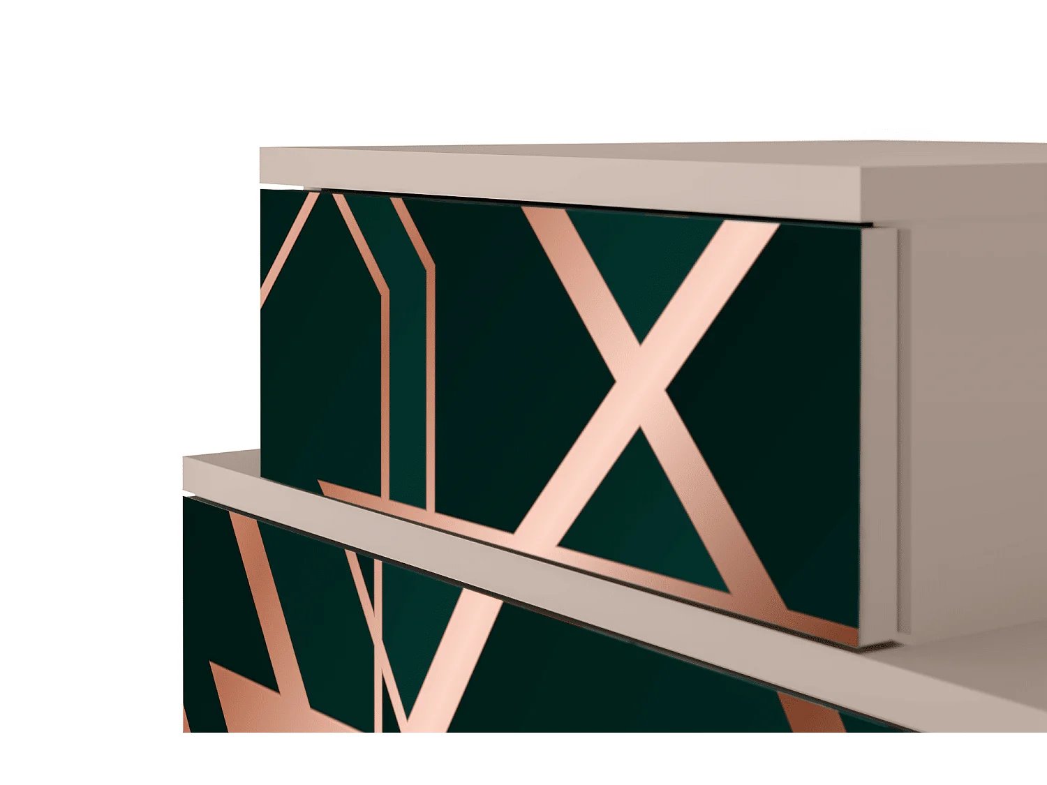 Mesita de noche - 58х58х41 cm - NS1 - Emerald Gatsby, Latte