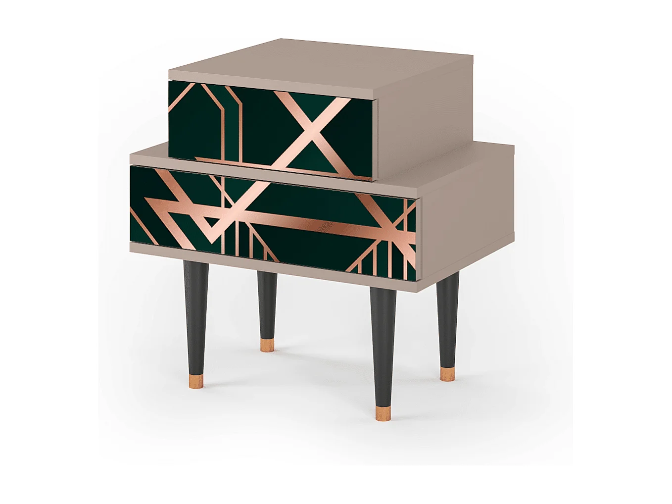 Table de nuit - 58х58х41 cm - NS1 - Emerald Gatsby, Latte